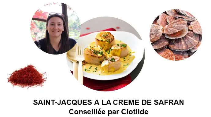Poêlée de Saint-Jacques à la crème de safran