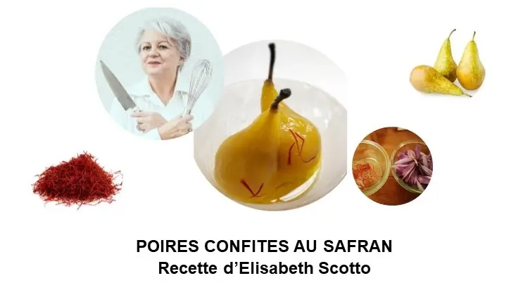 Poires confites au safran